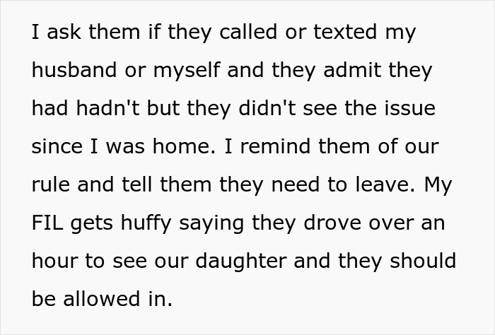 Manipulative In-Laws Refuse To Leave After Showing Up Uninvited, Their Son Doesn't Give In And Gets The Police To Remove Them From The Property Manipulative In-Laws Refuse To Leave After Showing Up Uninvited, Their Son Doesn't Give In And Gets The Police To Remove Them From The Property