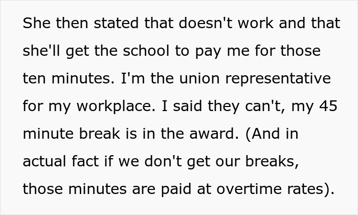 Worker Who Never Used Her Whole Break Gets Scolded For Coming 3 Minutes Late, Decides To Change The Habit Of Coming In Early Worker Who Never Used Her Whole Break Gets Scolded For Coming 3 Minutes Late, Decides To Change The Habit Of Coming In Early