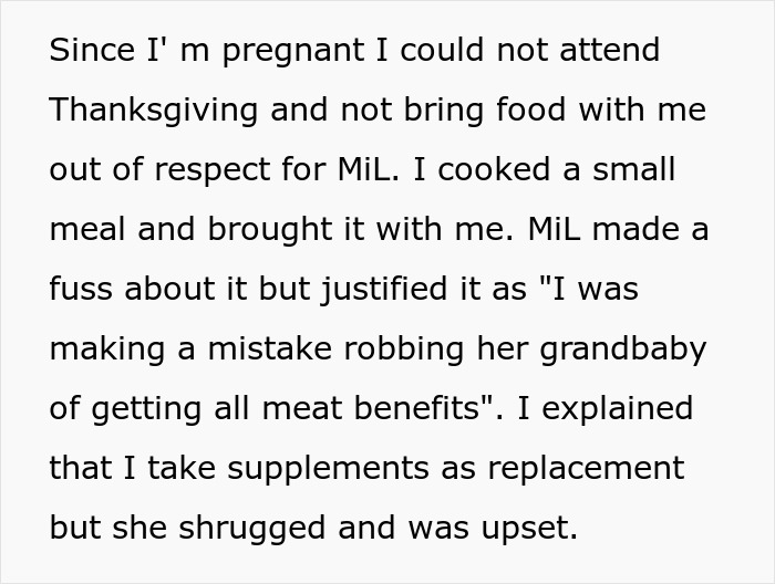 Pregnant Woman Leaves Thanksgiving Dinner After MIL Trashes The Meal She Brought For Herself Pregnant Woman Leaves Thanksgiving Dinner After MIL Trashes The Meal She Brought For Herself