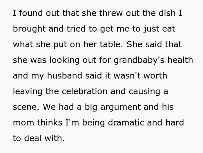 Pregnant Woman Leaves Thanksgiving Dinner After MIL Trashes The Meal She Brought For Herself