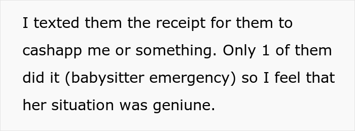 Friends Bail From Restaurant Before Check Arrives And Refuse To Pay This Woman Back For It, She Complains To The Birthday Girl's Mother Friends Bail From Restaurant Before Check Arrives And Refuse To Pay This Woman Back For It, She Complains To The Birthday Girl's Mother