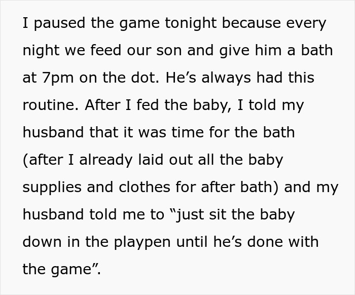 "He Wants A Divorce": Gamer Husband Lashes Out At Wife For Pausing His Game So He Would Bathe The Baby "He Wants A Divorce": Gamer Husband Lashes Out At Wife For Pausing His Game So He Would Bathe The Baby