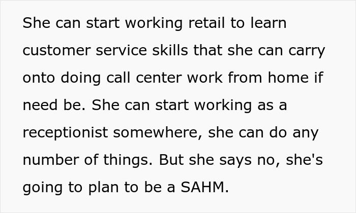 Daughter Reveals That Her Only Plan Is To Become A Stay-At-Home Mom And To Live With Parents Until Then, Her Mom Has None Of It Daughter Reveals That Her Only Plan Is To Become A Stay-At-Home Mom And To Live With Parents Until Then, Her Mom Has None Of It