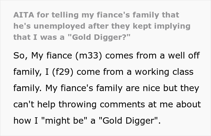"I Snapped": Fiancé's Family Implies That This Woman Is A Gold Digger, So She "Exposes" His Unemployment At The Dinner Table "I Snapped": Fiancé's Family Implies That This Woman Is A Gold Digger, So She "Exposes" His Unemployment At The Dinner Table
