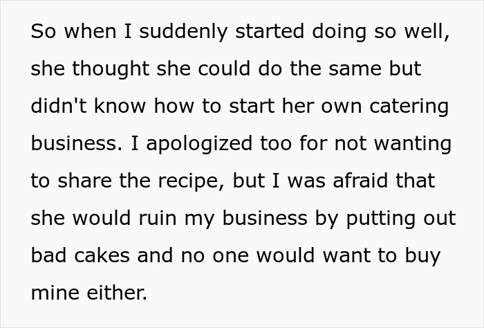 Woman who bothered to learn grandma's secret cake recipe was called out by family as sold out after commercialization