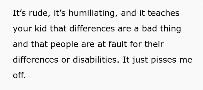 Mom Attempts To Lecture Her Kid By Using A Person With Dwarfism As A Threat, It Backfires When The Person Speaks Up Mom Attempts To Lecture Her Kid By Using A Person With Dwarfism As A Threat, It Backfires When The Person Speaks Up