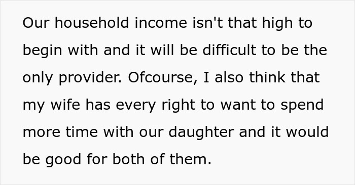 Woman Wants To Become A Stay-At-Home Mom, Husband Then Tells Her That She Would Have To Cover All The Housework While He Works, An Argument Ensues Woman Wants To Become A Stay-At-Home Mom, Husband Then Tells Her That She Would Have To Cover All The Housework While He Works, An Argument Ensues