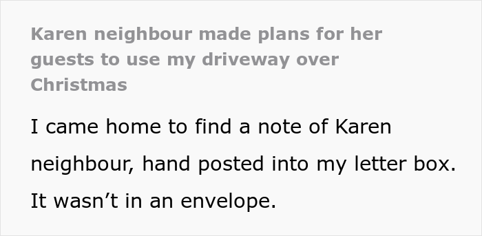 Karen Leaves A Note Saying That Her Guests Will Park In This Woman's Driveway, But She's Not Having It Karen Leaves A Note Saying That Her Guests Will Park In This Woman's Driveway, But She's Not Having It