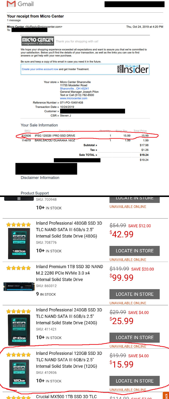 Looks Like The Micro Center Is Guilty Of The Black Friday Bs Brigade. Normal Pricing At The End Of October vs. Black Friday Pricing