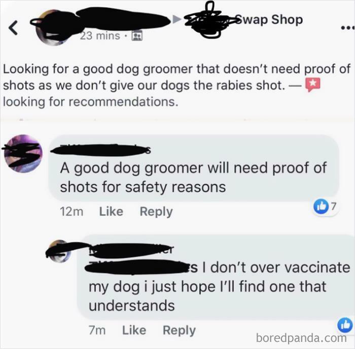 Anti-Vax Dog Mom Looking For A Groomer