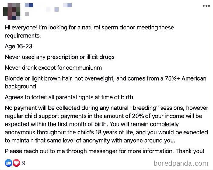 She Needs A Sperm Donor And Child Support