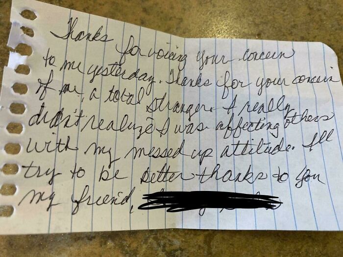 Today Our Regular Karen Came In Acting Kind For The First Time And Handed Us This Note When She Left
