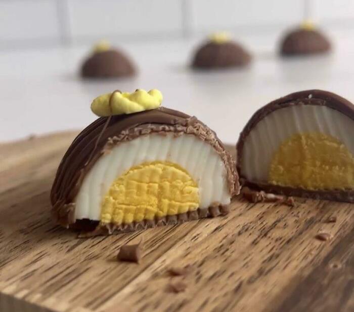 April Fools Joke From A Local Chocolate Shop But Just As Vile, A Chocolate Coated Hard Boiled Egg