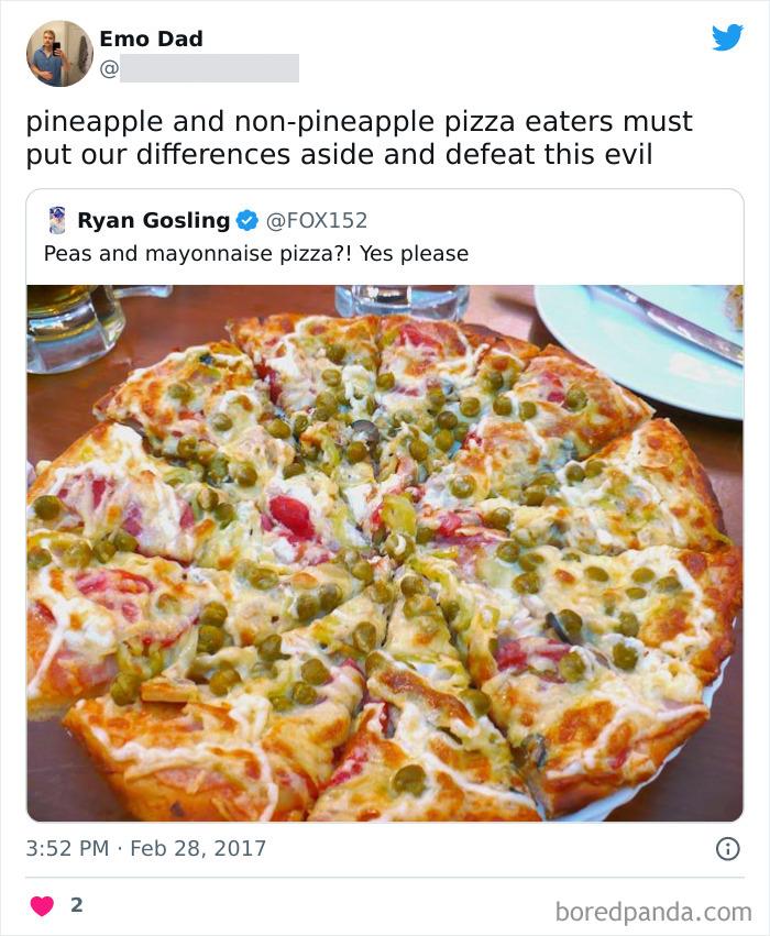 Peas And Mayonnaise Pizza