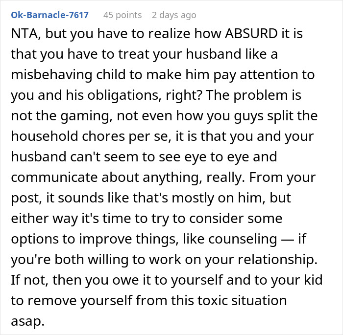 "He Wants A Divorce": Gamer Husband Lashes Out At Wife For Pausing His Game So He Would Bathe The Baby "He Wants A Divorce": Gamer Husband Lashes Out At Wife For Pausing His Game So He Would Bathe The Baby
