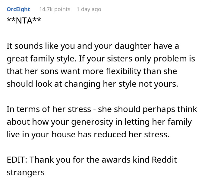 “Even The 16-Year-Old Has A 9 PM Bedtime”: Woman Keeps Criticizing Brother’s Parenting Style While Living In His House, Almost Gets Kicked Out “Even The 16-Year-Old Has A 9 PM Bedtime”: Woman Keeps Criticizing Brother’s Parenting Style While Living In His House, Almost Gets Kicked Out