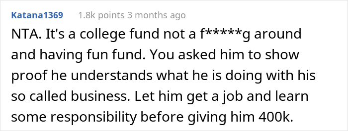 Son Faces Dad's "Ultimatum" After Refusing To Attend College And Wanting To Use His $400K Tuition Money For Starting A Business Son Faces Dad's "Ultimatum" After Refusing To Attend College And Wanting To Use His $400K Tuition Money For Starting A Business