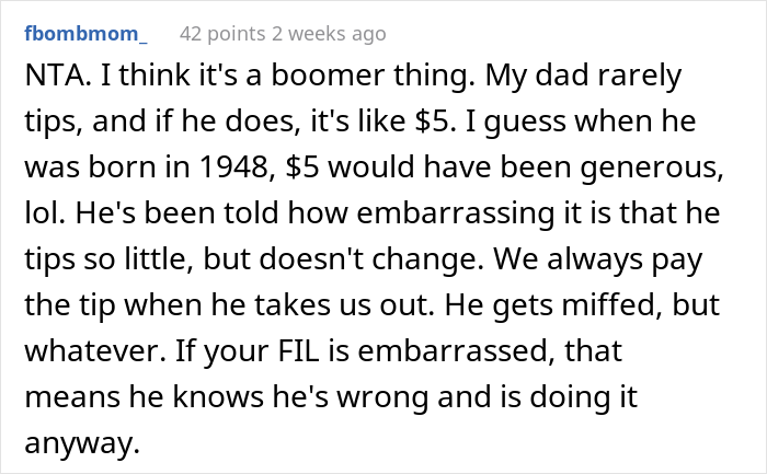 Man Blows Up After His In-Law Secretly Tips And ‘Embarrasses’ Him At A Restaurant, Family Drama Ensues Man Blows Up After His In-Law Secretly Tips And ‘Embarrasses’ Him At A Restaurant, Family Drama Ensues