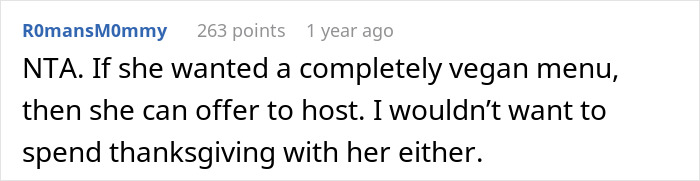 Mom “Publicly Embarrasses” Rude Vegan Daughter-In-Law At Thanksgiving Mom “Publicly Embarrasses” Rude Vegan Daughter-In-Law At Thanksgiving