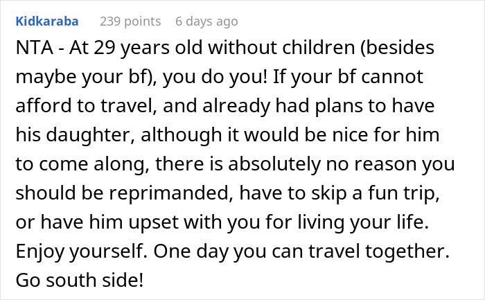 “[Am I The Jerk] For Going On A Weekend Trip Alone That My Partner Couldn’t Afford?”