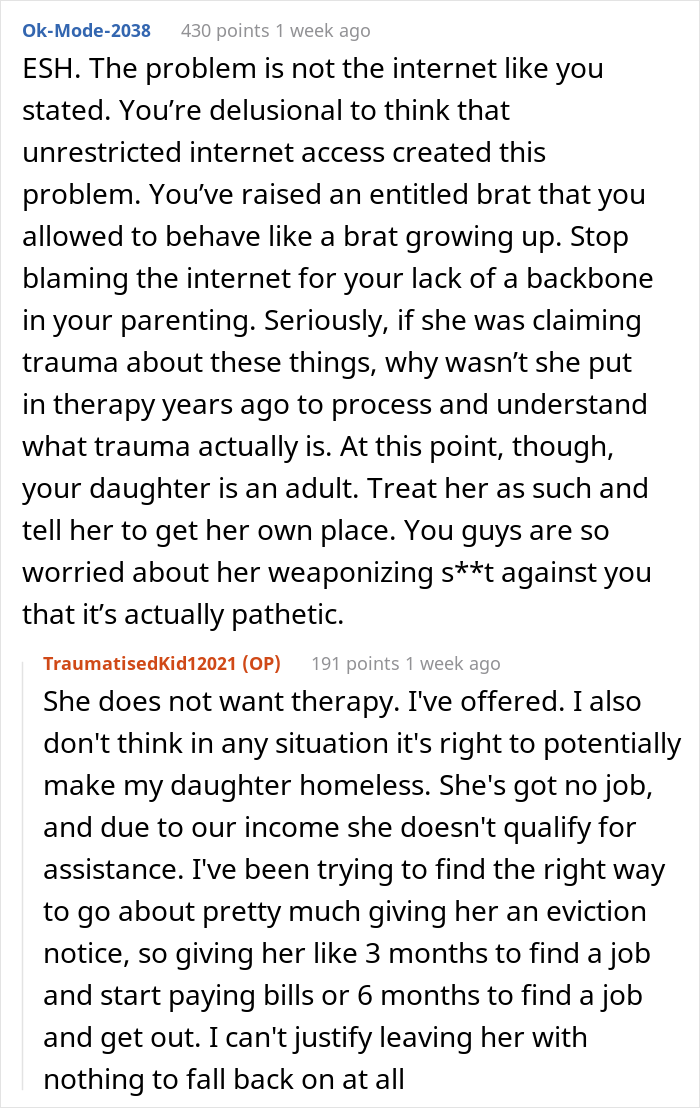 Mom Asks For Advice After She Finds Out Her Adult Daughter Has Been Making TikToks About How She "Traumatized" Her, So She Disconnects The Internet