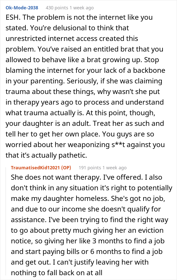 Mom Asks For Advice After She Finds Out Her Adult Daughter Has Been Making TikToks About How She "Traumatized" Her, So She Disconnects The Internet Mom Asks For Advice After She Finds Out Her Adult Daughter Has Been Making TikToks About How She "Traumatized" Her, So She Disconnects The Internet