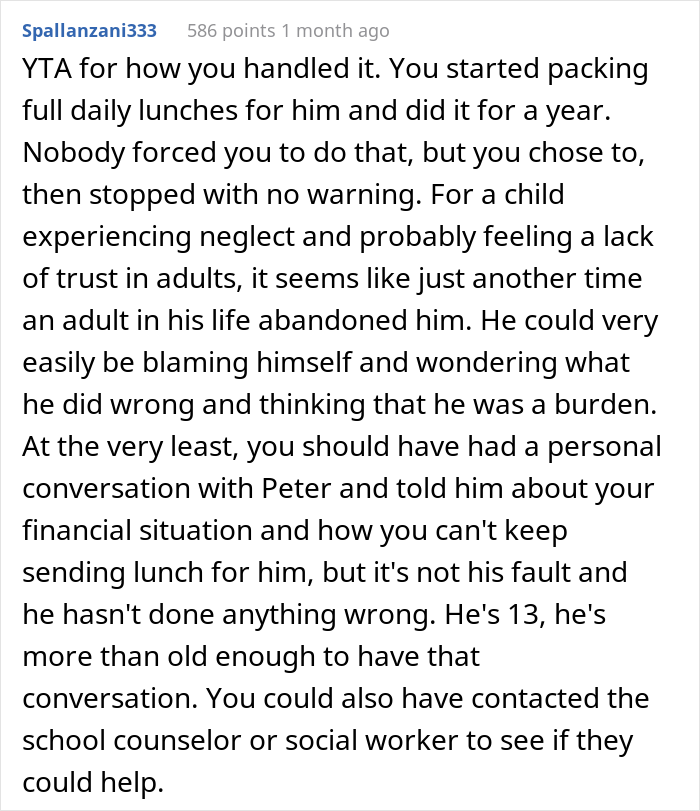 Woman Confronts Son's BFF's Mother After She Learns That Her Boy Was Cut Off From Their Shared Lunch To Save Money Woman Confronts Son's BFF's Mother After She Learns That Her Boy Was Cut Off From Their Shared Lunch To Save Money