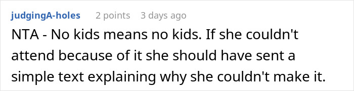 "I Strictly Said No Kids": Wedding Guest Ignores No Kids Rule, Is Offended When She's Kicked Out "I Strictly Said No Kids": Wedding Guest Ignores No Kids Rule, Is Offended When She's Kicked Out