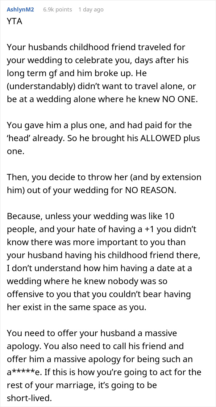 Husband Is Upset That His Friend Left His Wedding Because His Wife Kicked Out His +1