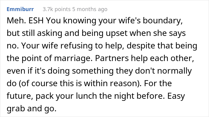 Guy Oversleeps For Work, Loses It After Seeing That His Wife Didn't Lift A Finger To Help Him With Lunch