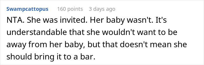 New Mom Snaps After Being Told Not To Bring Her 5-Month-Old To A Work Outing New Mom Snaps After Being Told Not To Bring Her 5-Month-Old To A Work Outing
