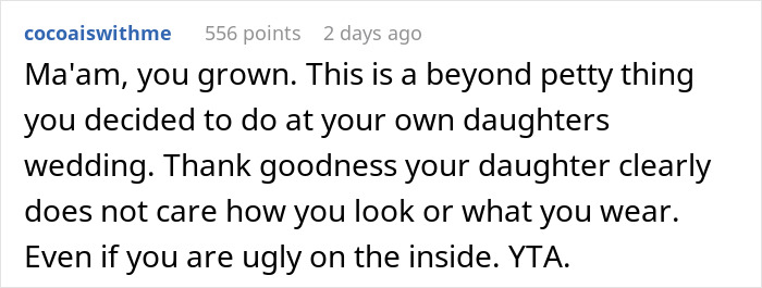 Mom Wonders If She's A Jerk For Wearing Jeans To Daughter's Wedding To Prove A Point, Gets A Reality Check Online Mom Wonders If She's A Jerk For Wearing Jeans To Daughter's Wedding To Prove A Point, Gets A Reality Check Online