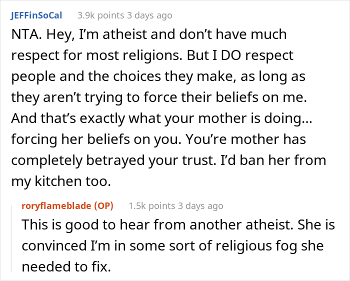 “I Took Her Key”: Mom Gets Banned From Her 24 Y.O. Daughter’s House For Purposefully “Sabotaging Her Kosher Kitchen” “I Took Her Key”: Mom Gets Banned From Her 24 Y.O. Daughter’s House For Purposefully “Sabotaging Her Kosher Kitchen”