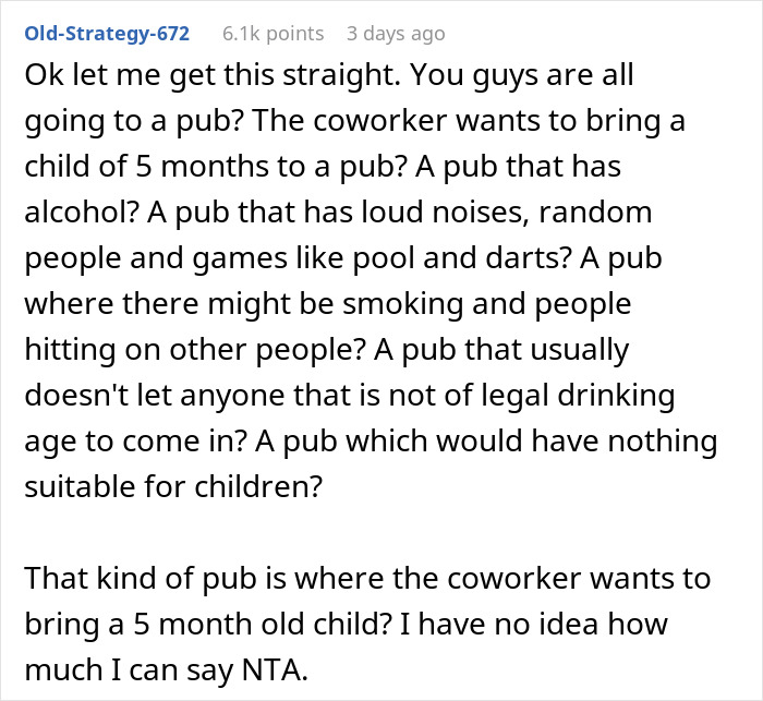 New Mom Snaps After Being Told Not To Bring Her 5-Month-Old To A Work Outing New Mom Snaps After Being Told Not To Bring Her 5-Month-Old To A Work Outing