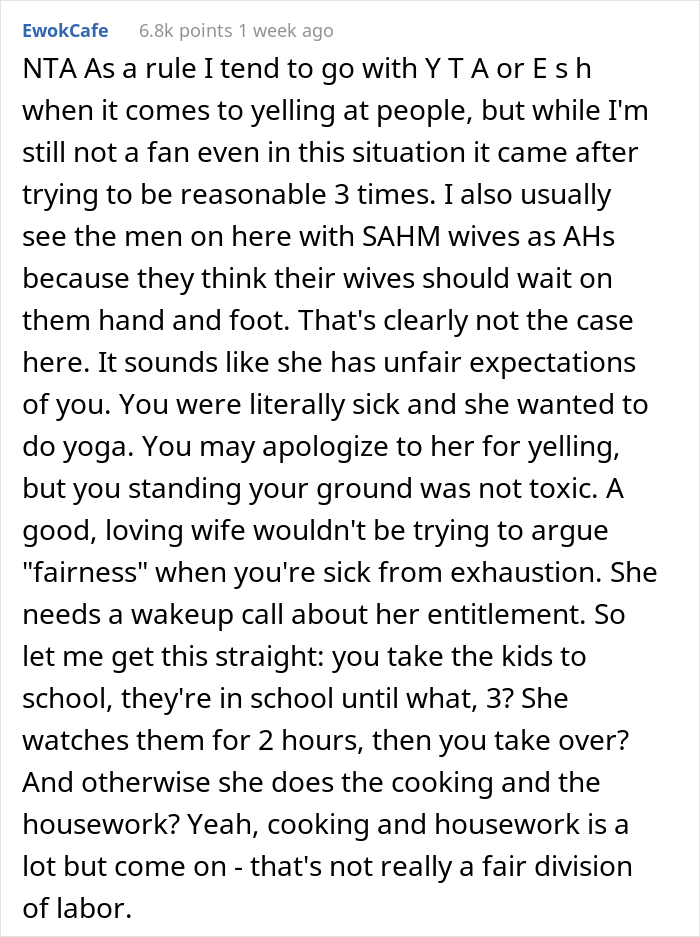 “I Ended Up Losing My Mind”: Man Asks If He Was Wrong To Yell At His Wife After She Woke Him Up To Help With The Kids “I Ended Up Losing My Mind”: Man Asks If He Was Wrong To Yell At His Wife After She Woke Him Up To Help With The Kids