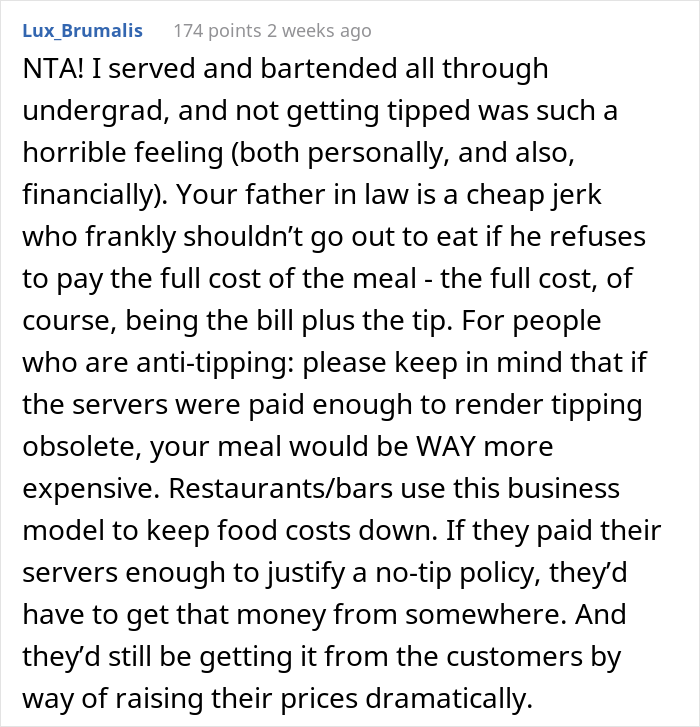 Man Blows Up After His In-Law Secretly Tips And ‘Embarrasses’ Him At A Restaurant, Family Drama Ensues Man Blows Up After His In-Law Secretly Tips And ‘Embarrasses’ Him At A Restaurant, Family Drama Ensues