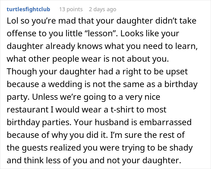 Mom Wonders If She's A Jerk For Wearing Jeans To Daughter's Wedding To Prove A Point, Gets A Reality Check Online Mom Wonders If She's A Jerk For Wearing Jeans To Daughter's Wedding To Prove A Point, Gets A Reality Check Online