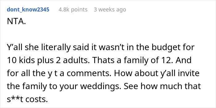 Sister Is At Furious With This Bride For Only Letting 3 Of Her 10 Kids Come To The Wedding