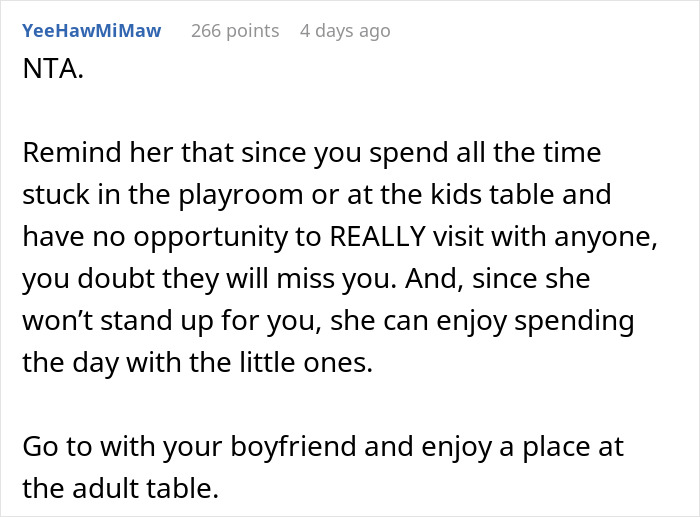 Woman Is Sick Of Having To Watch Her Cousins’ Children At Thanksgiving Gatherings, Decides To Spend It At Her Boyfriend’s Woman Is Sick Of Having To Watch Her Cousins’ Children At Thanksgiving Gatherings, Decides To Spend It At Her Boyfriend’s