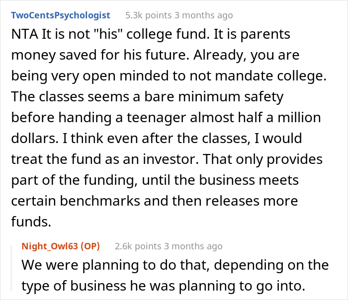 Son Faces Dad's "Ultimatum" After Refusing To Attend College And Wanting To Use His $400K Tuition Money For Starting A Business Son Faces Dad's "Ultimatum" After Refusing To Attend College And Wanting To Use His $400K Tuition Money For Starting A Business