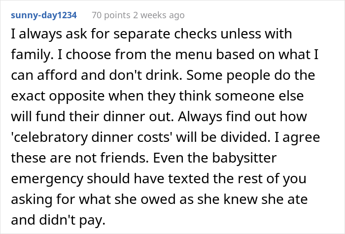 Friends Bail From Restaurant Before Check Arrives And Refuse To Pay This Woman Back For It, She Complains To The Birthday Girl's Mother Friends Bail From Restaurant Before Check Arrives And Refuse To Pay This Woman Back For It, She Complains To The Birthday Girl's Mother