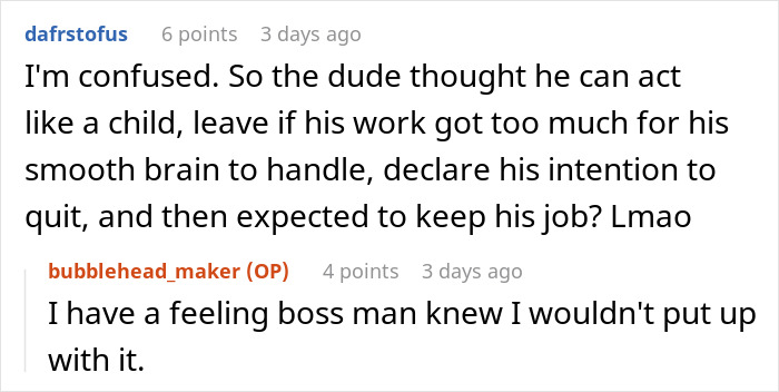 Employee Is Surprised His Badge Is Not Working, Team Lead Reminds Him That He Left Work Early The Day Before, Saying He Was Quitting