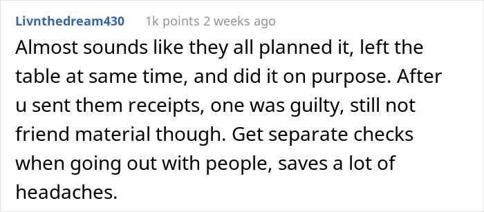 Friends Bail From Restaurant Before Check Arrives And Refuse To Pay This Woman Back For It, She Complains To The Birthday Girl's Mother Friends Bail From Restaurant Before Check Arrives And Refuse To Pay This Woman Back For It, She Complains To The Birthday Girl's Mother