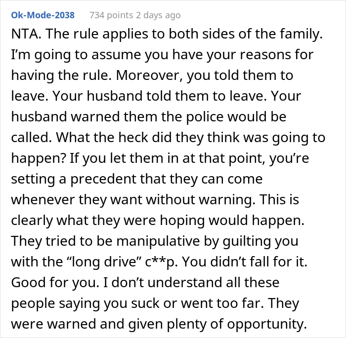 Manipulative In-Laws Refuse To Leave After Showing Up Uninvited, Their Son Doesn't Give In And Gets The Police To Remove Them From The Property Manipulative In-Laws Refuse To Leave After Showing Up Uninvited, Their Son Doesn't Give In And Gets The Police To Remove Them From The Property
