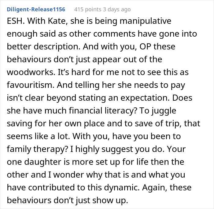 "Kate Was Absolutely Terrible In Her Teenager Years": Dad Doesn't Pay For His 23 Y.O. Daughter’s Plane Ticket But Covers The Younger Daughter’s Ticket "Kate Was Absolutely Terrible In Her Teenager Years": Dad Doesn't Pay For His 23 Y.O. Daughter’s Plane Ticket But Covers The Younger Daughter’s Ticket