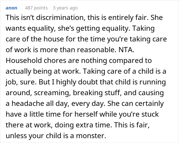 Woman Wants To Become A Stay-At-Home Mom, Husband Then Tells Her That She Would Have To Cover All The Housework While He Works, An Argument Ensues Woman Wants To Become A Stay-At-Home Mom, Husband Then Tells Her That She Would Have To Cover All The Housework While He Works, An Argument Ensues