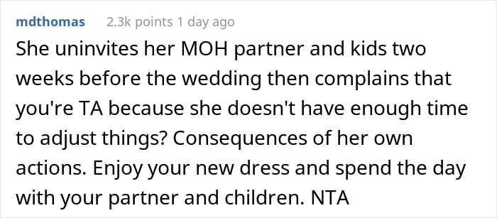Bride Starts To Disinvite Guests Based On Moral Judgments, Her Maid Of Honor Decides To Drop Out