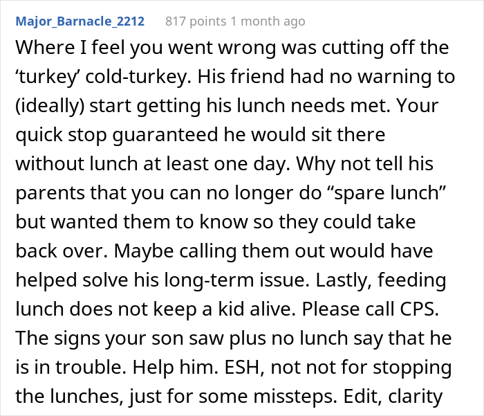 Woman Confronts Son's BFF's Mother After She Learns That Her Boy Was Cut Off From Their Shared Lunch To Save Money Woman Confronts Son's BFF's Mother After She Learns That Her Boy Was Cut Off From Their Shared Lunch To Save Money
