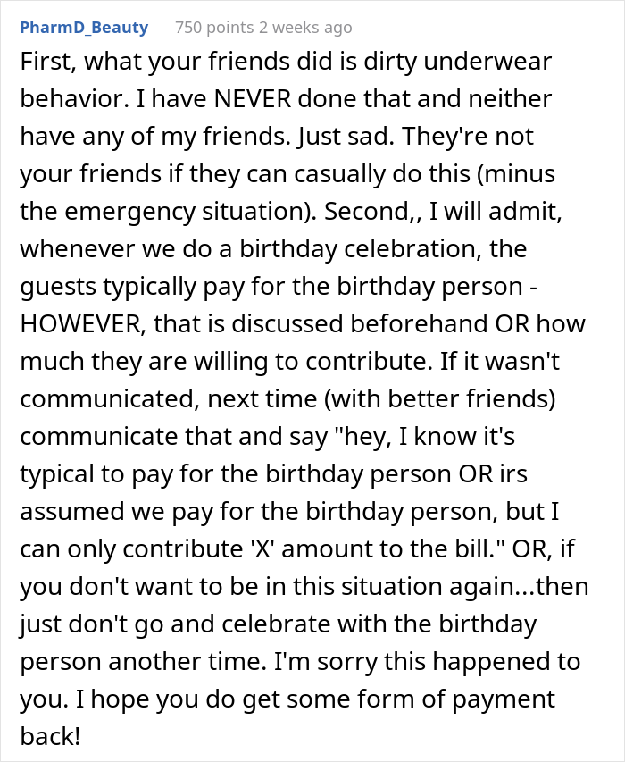 Friends Bail From Restaurant Before Check Arrives And Refuse To Pay This Woman Back For It, She Complains To The Birthday Girl's Mother