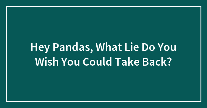 Hey Pandas, What Lie Do You Wish You Could Take Back? (Closed)